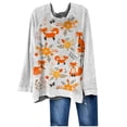 thumbnail image 4 of CEHVOM Femmes Rétro Imprimé en Vrac O-Cou Manches Longues Pull Sweat Surdimensionné, 4 of 4