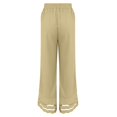 thumbnail image 4 of Red Linen Pants Women Summer 2025 New Women's Casual Loose Fitting Waist and Ankle Patchwork Lace Cotton and Linen Pants, 4 of 5