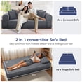 thumbnail image 6 of VFD Modern 3-Seater Sofa with Deep Seat, No Assembly Required, Modern Corduroy Couch with 2 Pillows, Lazy Compression Sofa for Living Room Bedroom, Hybrid Sofa in a Box, Deep Gray, 6 of 11