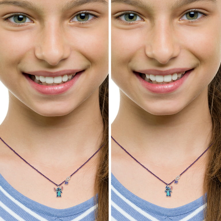 Disney Lilo & Stitch Girls BFF Necklace Set of 2- Best Friends Necklaces  with BFF and Stitch Charm- Stitch Jewelry