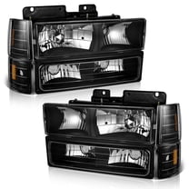 WEELMOTO Headlights For 1994-1998 GMC C/K 1500 2500 3500 Sierra; For 94-99 GMC C/K 1500 2500 Suburban Yukon Headlight Assembly Replacement Headlamp Corner Side Marker Lights Bumper Signal Lights