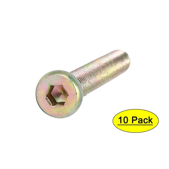 Uxcell M8 x 60mm Fully Thread Hex Socket Drive Flat Head Screws Bolts Fasteners (10-pack)