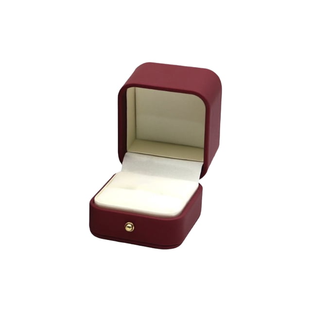 Advancent Caja Anillo Simple Cuadrado Fileteado Esquina Romántico Cuero Historias de amor Cajas Suministros para el hogar Caso para el hogar Almacenamiento y organización del hogar Fondo blanco