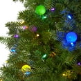 thumbnail image 3 of Nearly Natural 6.5ft. Montana Mountain Fir Artificial Christmas Tree with 450 Multi Color LED Lights and 45 Globe Bulbs, Green, 3 of 10