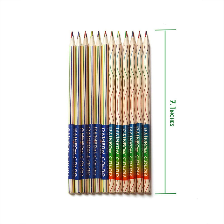 Mr. Pen- Rainbow Pencils, 12 Colors, 7 Color in 1 Rainbow Colored Pencil with Sharpener, Fun Pencils for Kids, Rainbow Pencils for Kids, Colored