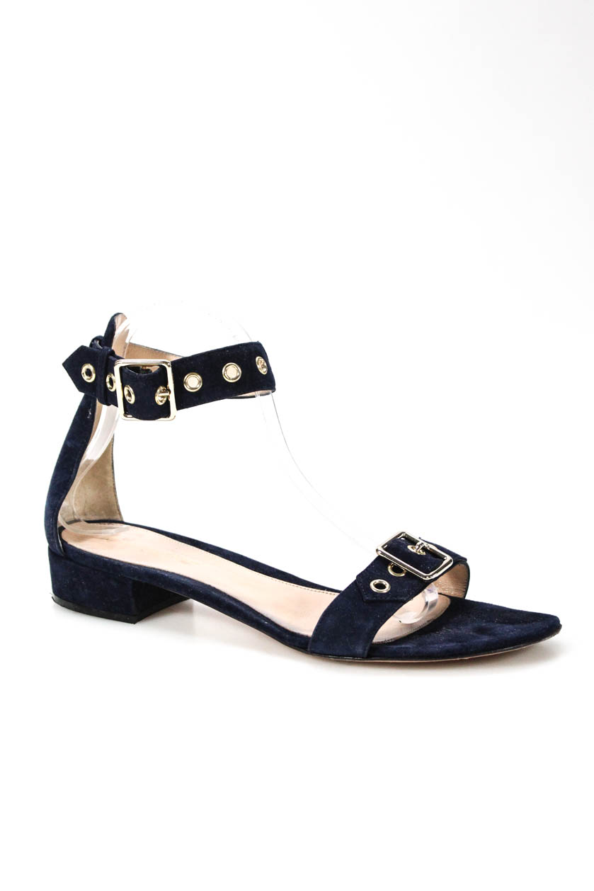 navy blue ankle strap sandals