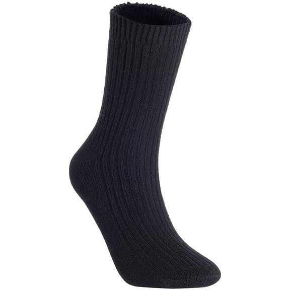 Lovely Annie Women's 5 Pairs Wool Knitted Socks One Size 6-9 (Black)