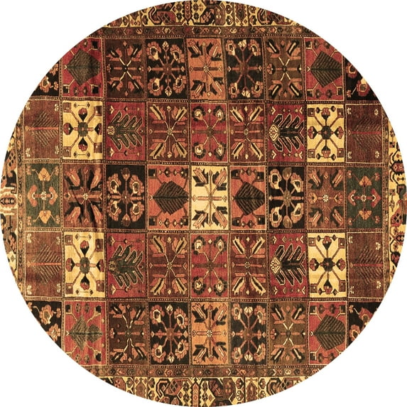 Ahgly Company Indoor Round Persian Brown Traditional Area Rugs, 5' Round