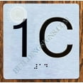 thumbnail image 3 of Apartment Number 1C Sign with Braille and Raised Number (Aluminum, 4x4, Double Sided Tape, Silver)-The Sensation line, 3 of 4