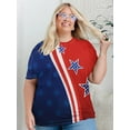 thumbnail image 6 of XCHQRTI American Stars Stripes Women Plus Size Tshirt 4th of July Patriotic Tee Short Sleeve 2x-5x, 6 of 6