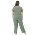 thumbnail image 4 of Fruit of the Loom Women's Soft & Breathable V-Neck Short Sleeve Top & Pajama Pant Set, Sizes S-4X, 4 of 11