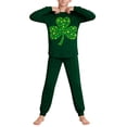 thumbnail image 4 of Conjuntos de blusa y camisa de manga larga con cuello redondo. Conjunto de camisa y pantalón de manga larga con estampado del Día de San Patricio para niños y niñas. Top y pantalón para niña., 4 of 9