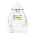 thumbnail image 4 of Moonsky Sudadera con capucha y cordón HUNTRX, estampado de grupo de chicas coreanas, jersey corto, suave y cómodo, top de manga larga para primavera y otoño. Blanco 140, 4 of 4