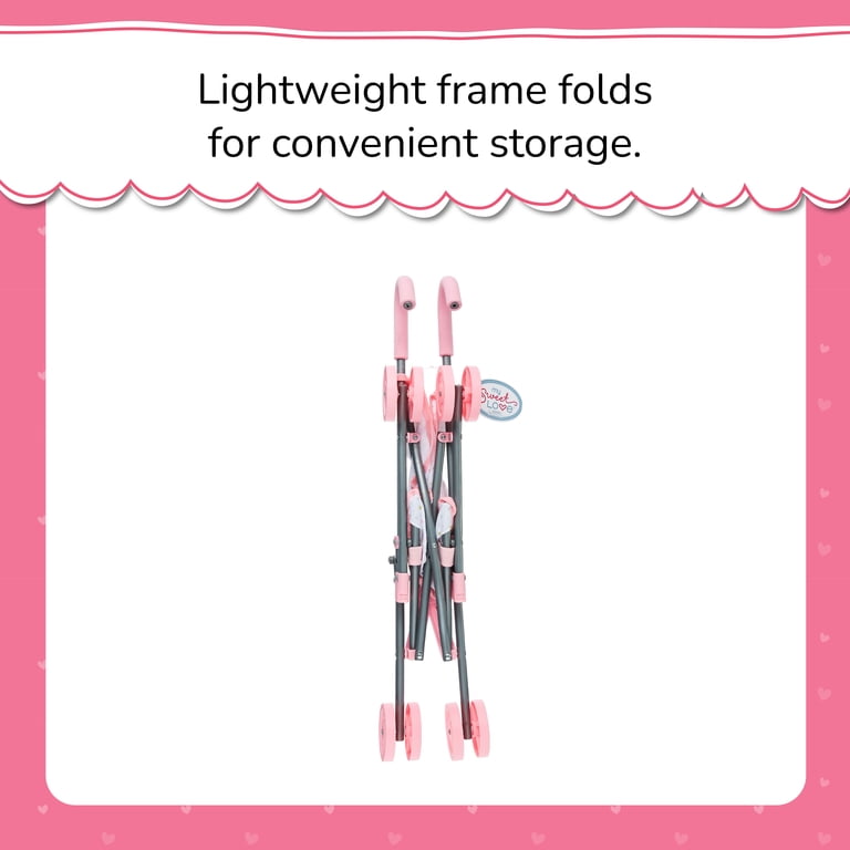 My Sweet Love Fold-Up Doll Stroller, Pink/White photo 4