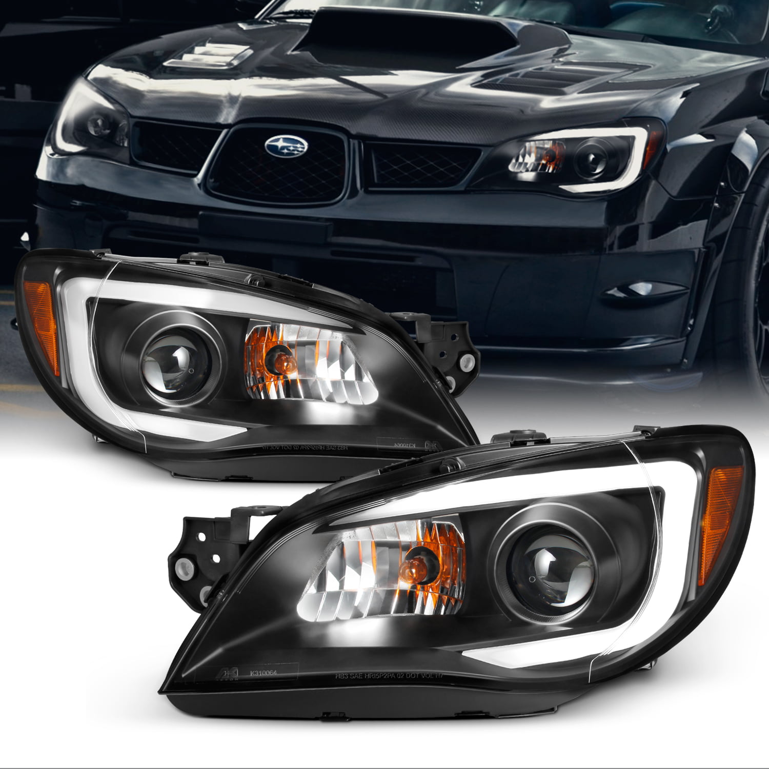 Clear Projector LED DRL Light Bar Headlights FITS Subaru Impreza Wrx 08-14