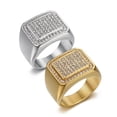 thumbnail image 4 of 14K Yellow Gold diamond inlaid Persian Zoroastrian men's ring Vacuum full diamond men's ring, 4 of 7