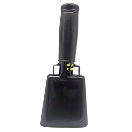 6.1 inch Black Bell Black Handle Cowbell with Stick Grip Handle Used for Cheering at Sporting Events - Cow Bell by Stewart Trading