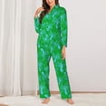 thumbnail image 2 of Fuzoiu Octopus1 Print Women's Long-Sleeved Pajama,Lounge Button Down Nightwear,Womens Notch Collar Pajama Set-Small, 2 of 7