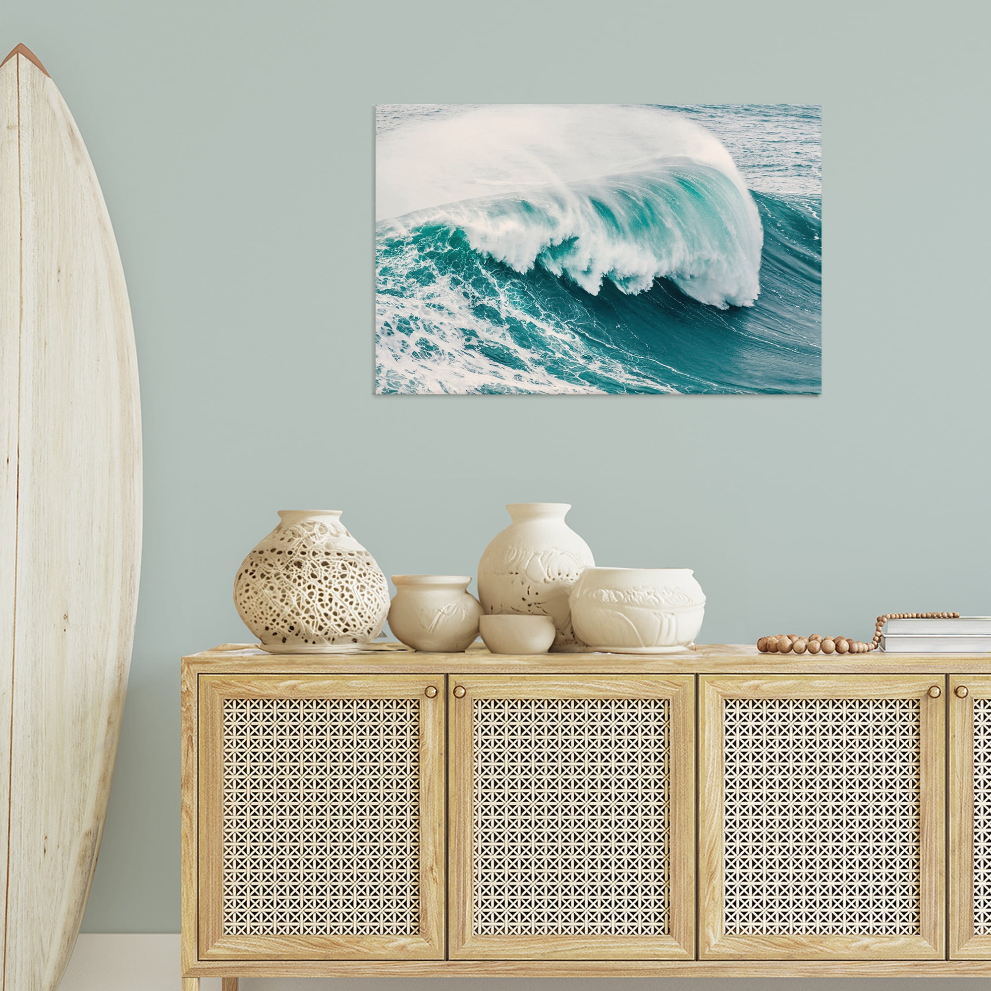 Stupell Industries Large Breaking Wave Nautical & Beach Photography Wrapped Canvas Art Print Wall Art, 36 x 24