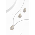 thumbnail image 4 of Forever Facets 1/10 cttw Diamond Teardrop Earring and Pendant Set in Two-Tone Sterling Silver, Adult Female, 4 of 6