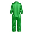 thumbnail image 4 of POROPL Pajama Sets for Women,Silk Satin 3/4 Sleeve Pjs Sleepwear with Button Down Tops and Capri Pants Sizes S-2x, 4 of 7