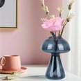 thumbnail image 6 of 3 Pcs Mushroom Flower Vase Cute Colored Glass Vase Hydroponic Plant Vase Indoor For Dining Room Centerpieces, 6 of 7