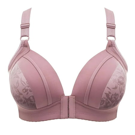 CAICJ98 Plus Size Lingerie Support Wireless Bra  Lace Bra with Stay-in-Place Straps  Full-Coverage Wirefree Bra  Tagless for Everyday Wear 36 Rose Gold