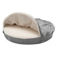 thumbnail image 5 of FurHaven Pet Products Faux Sheepskin Memory Top Snuggery Burrow Pet Bed for Dogs & Cats - Gray, 26" Base, 5 of 12