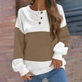 thumbnail image 3 of TACILIP Vêtements d'Automne pour Femmes Chandail en Molleton pour Femmes Chandail Hauts à Manches Longues Col Rond Chemises à Boutons Décontractées Mode Automne Tenues de Printemps Vêtements d'Hiver, Cadeaux pour Femmes, 3 of 4
