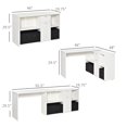 thumbnail image 3 of YYAO Convertible L-Shaped Computer Desk, Home Desk with Storage Shelf and Drawer Cabinet, White, 3 of 8