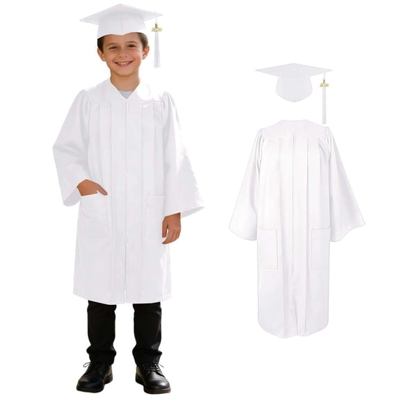 Kindergarten Graduation Cap and Gown Set with Tassel Zip Up Graduation Robe with Pockets Unisex Graduation Cap and Gown 2026 Graduation Outfit Graduation Dress for Kids 2-13 Years