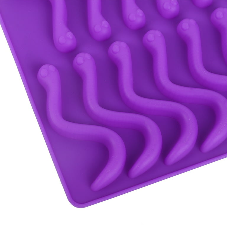 Mgaxyff 20 Compartments Gummy Worms Silicone Mold for Chocolate