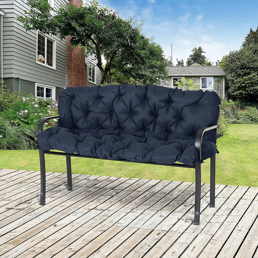 Spaco 59" x 38" Tufted Bench Cushion, Outdoor Furniture, 3-Seater Replacement for Swing Chairr, Patio Sofa/Couch, Dark Blue