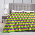thumbnail image 4 of Mardi Gras Throw Blanket Ultra Soft Warm All Season Green Purple Yellow Grid Decorative Fleece Blankets for Bed Chair Car Sofa Couch Bedroom 80"X60", 4 of 6