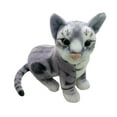 thumbnail image 4 of Peluche de gato de cola larga, coleccionable, abrazable, para decoración del hogar. gris, 4 of 9