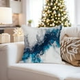 thumbnail image 4 of Ethan Taylor Abstract Throw Pillow Soft Cushion Cover 'Crystal Geode Crystals Geode Modern Marble Agate' Pattern Decorative Square Accent Pillow Case, 20x20 Inches, Blue, White, 4 of 5