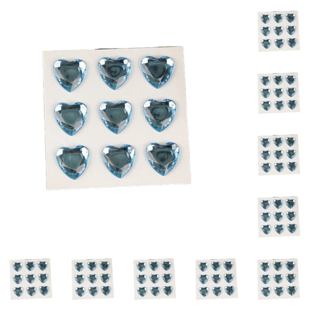 Pegatinas de diamantes de imitación Yuarrent 10 hojas Azul claro