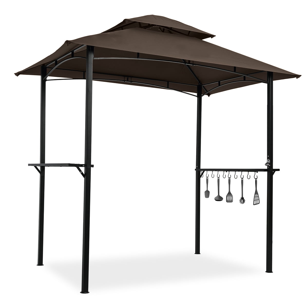 Hofzelt 5x8 Ft Grill Gazebo Replacement Canopy BBQ Tent Double Tiered Roof Top Cover Fit for Westerbrook Gazebo Sold at BigLots Beige 