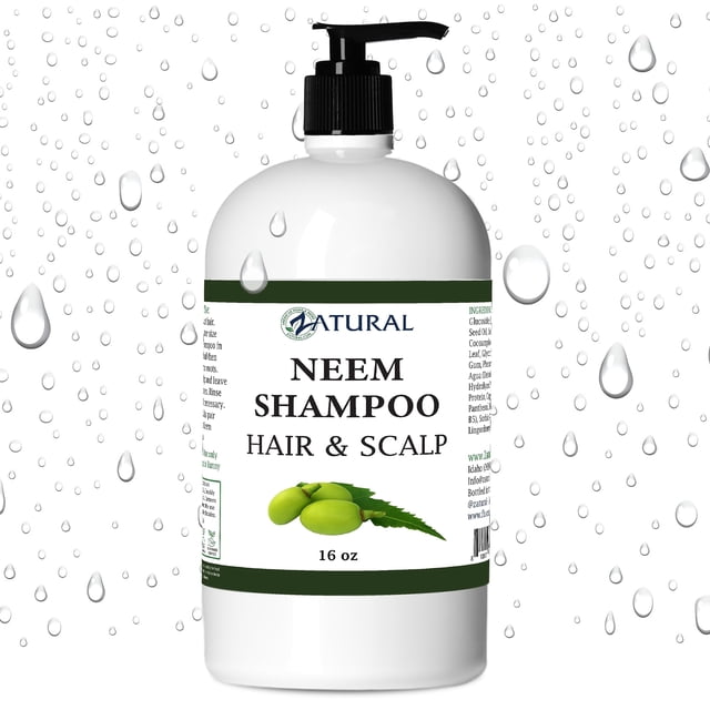 Zatural - Neem desnudo - Champú Neem Champú calmante natural para el cuero cabelludo (champú de 16 oz)