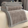 thumbnail image 4 of Solid Color Flannel Blanket 59.06×39.37In Embossed Floral Coverlet Design Organizer For Optimal Winter Warmth Soft Texture Multi Use Easy Wash Dry Sofa Bed Outdoor Home Daily Decor Blankets, 4 of 6