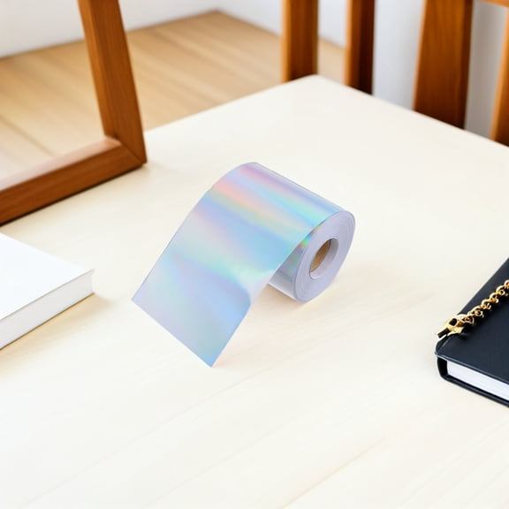 NICEXMAS Silver Iridescent Bulletin Board Borders, Holographic Stickers, Self-Adhesive, Modern Decor