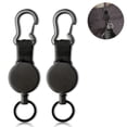 thumbnail image 2 of 2 pcs Retractable Key Chain Black Elastic Pull Buckle Retractable Key with Steel Wire Rope, 2 of 8