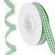 thumbnail image 1 of Uxcell 10 Yards x 0.4" Cinta a cuadros verde y blanca Cinta de regalo para envolver regalos de Navidad, 1 of 7