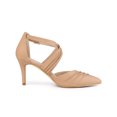 thumbnail image 3 of BLISSFUL STEP Women's Slouches Cross Strap Pointed Toe Stiletto Heels Pumps, 3 of 7