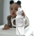 thumbnail image 4 of Dr. Brown's Milestones Narrow Sippy Spout Bottle, 100% Silicone Handles, 8oz/250ml, 6m+, BPA Free, Gray, 4 of 13