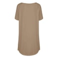 thumbnail image 5 of Tittly T Shirts for Women Graphic Tees Women's Pure Color Fashionable Casual Round Neck Short Sleeve Top Tshirts Shirts Womens Tops Khaki 3XL, 5 of 5