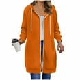 thumbnail image 5 of FDGIU Women's Oversized Zip Up Long Hoodie - Lightweight Fleece Long Tunic Jacket with Pockets, Winter Warm Cozy Sweatshirt, 5 of 6