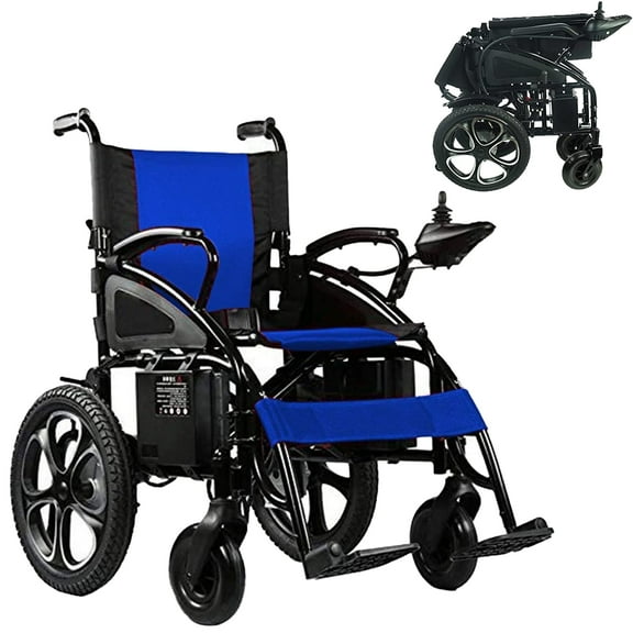 Alton Mobility - ARTEMIS - Electric Power Foldable Lightweight Wheelchair FDA Approved 265lbs -500W- 13Miles (Blue Lithium)