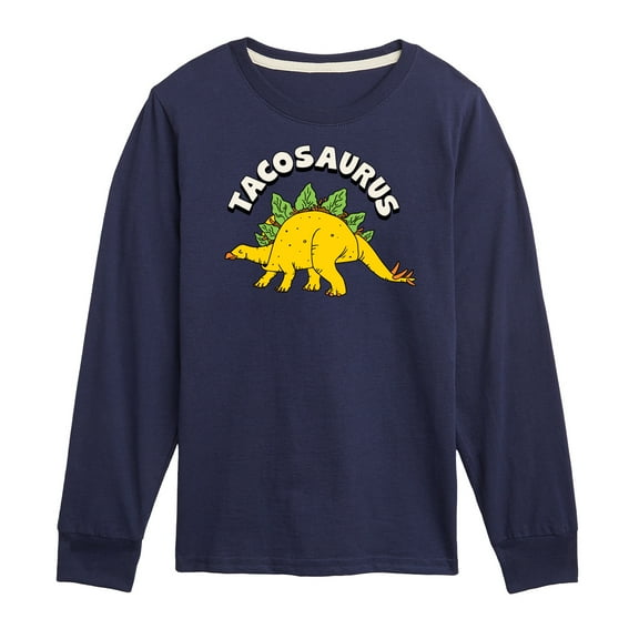 Instant Message - Tacosaurus - Taco Fan - Toddler & Youth Long Sleeve Graphic T-Shirt