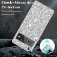 thumbnail image 6 of Dteck for Google Pixel 9 Pro / 9 Case, Shockproof Glitter Slim Case Shockproof Sparkle Bling Protective Cover for Women Girls, Silver, 6 of 7